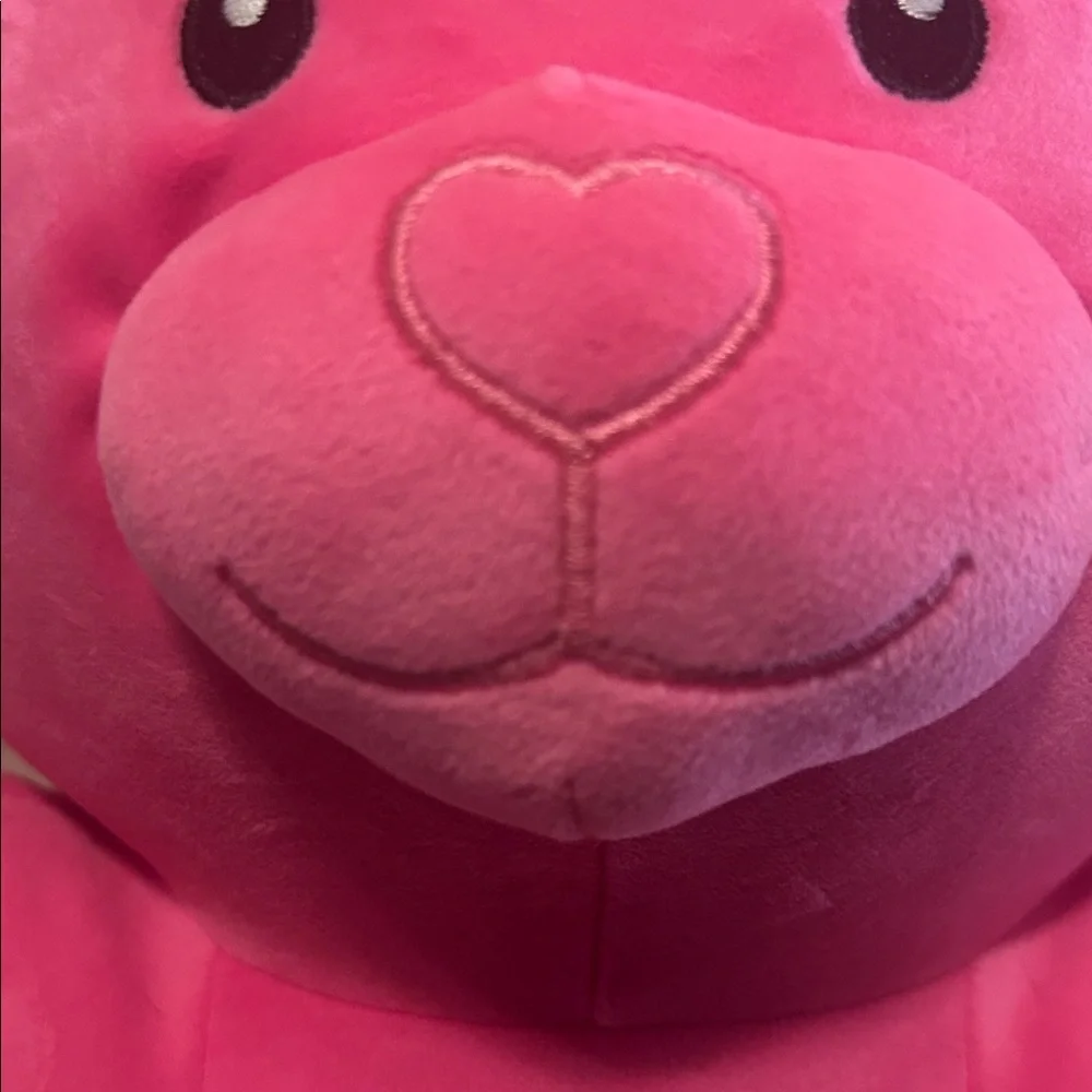 NWT Plush Pink Teddy Bear Stuffed Animal With Heart Nose - Picture 3 of 9